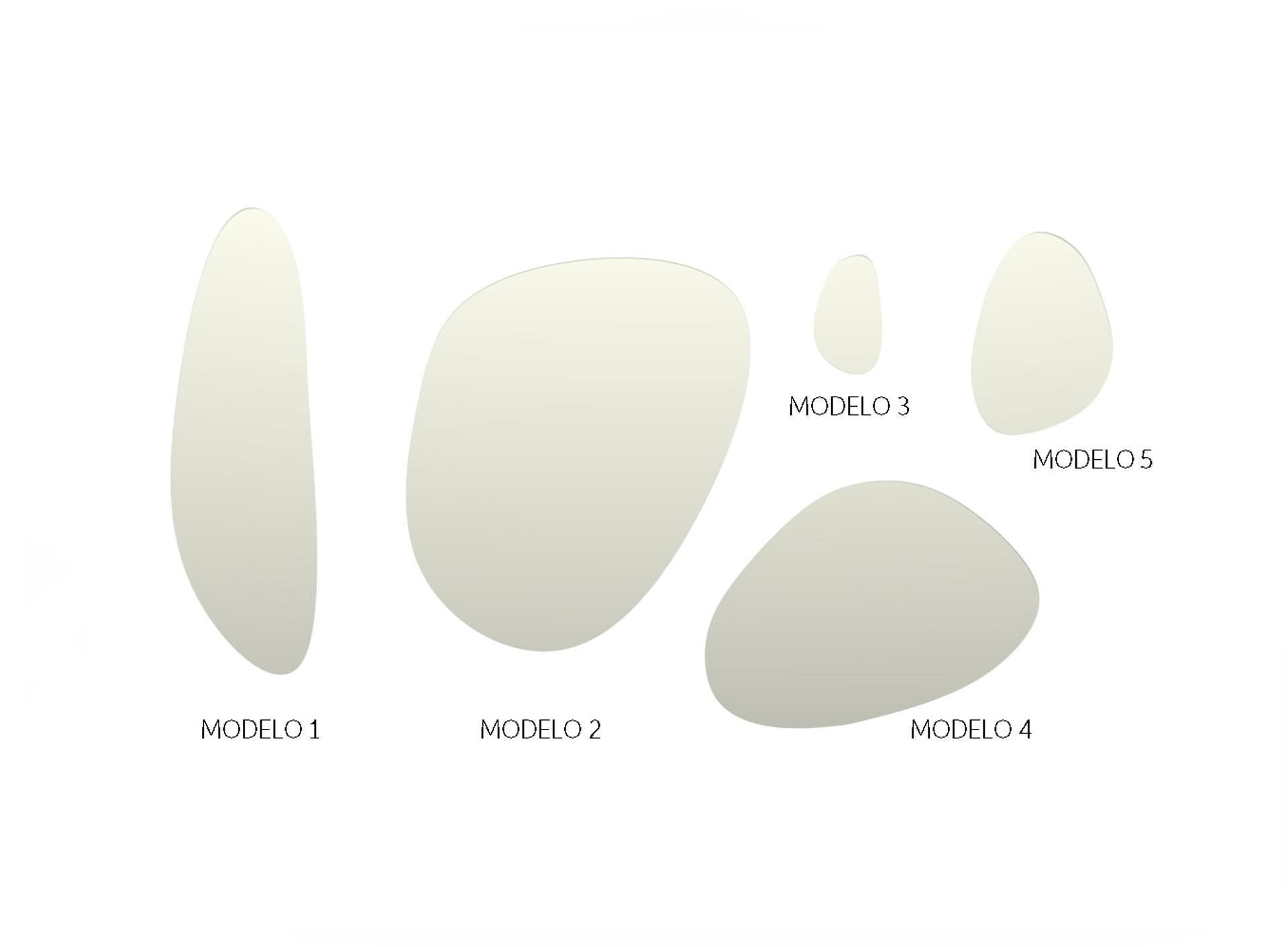 Stones series pieces made from wall mirrors in different sizes. Its amorphous, irregular and random visual characteristics refer to the shape of river stones - the rolling stones.
 