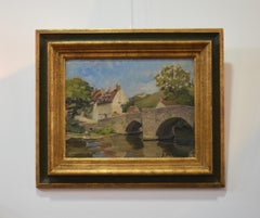 "Stone Bridge", oil on panel, Suzanne Dechamps (1887 - 1950), France