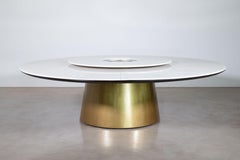 Stone & Bronze Dining Table with Rotating Server by Costantini, Aragon