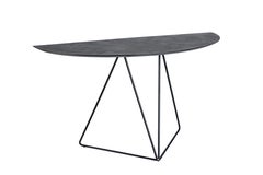 Stone Bronze Lama Semi-Ellipse Console Table with Steel Frame by Disain1971