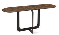 Stone Bronze Settanta Oval Console Table with Steel Frame by Disain1971