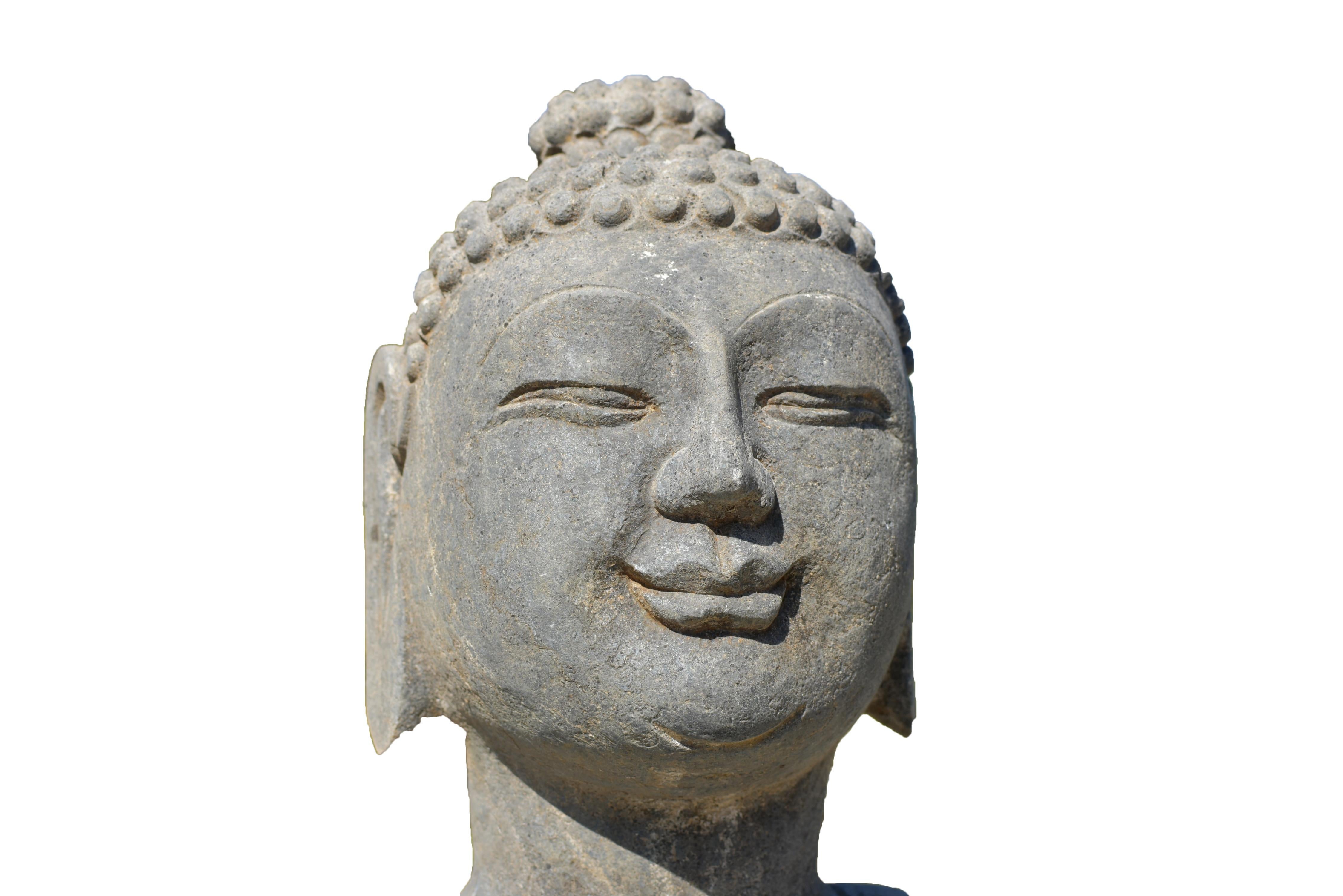 Buddha- Amitabha-Statue aus Stein (Chinesisch) im Angebot