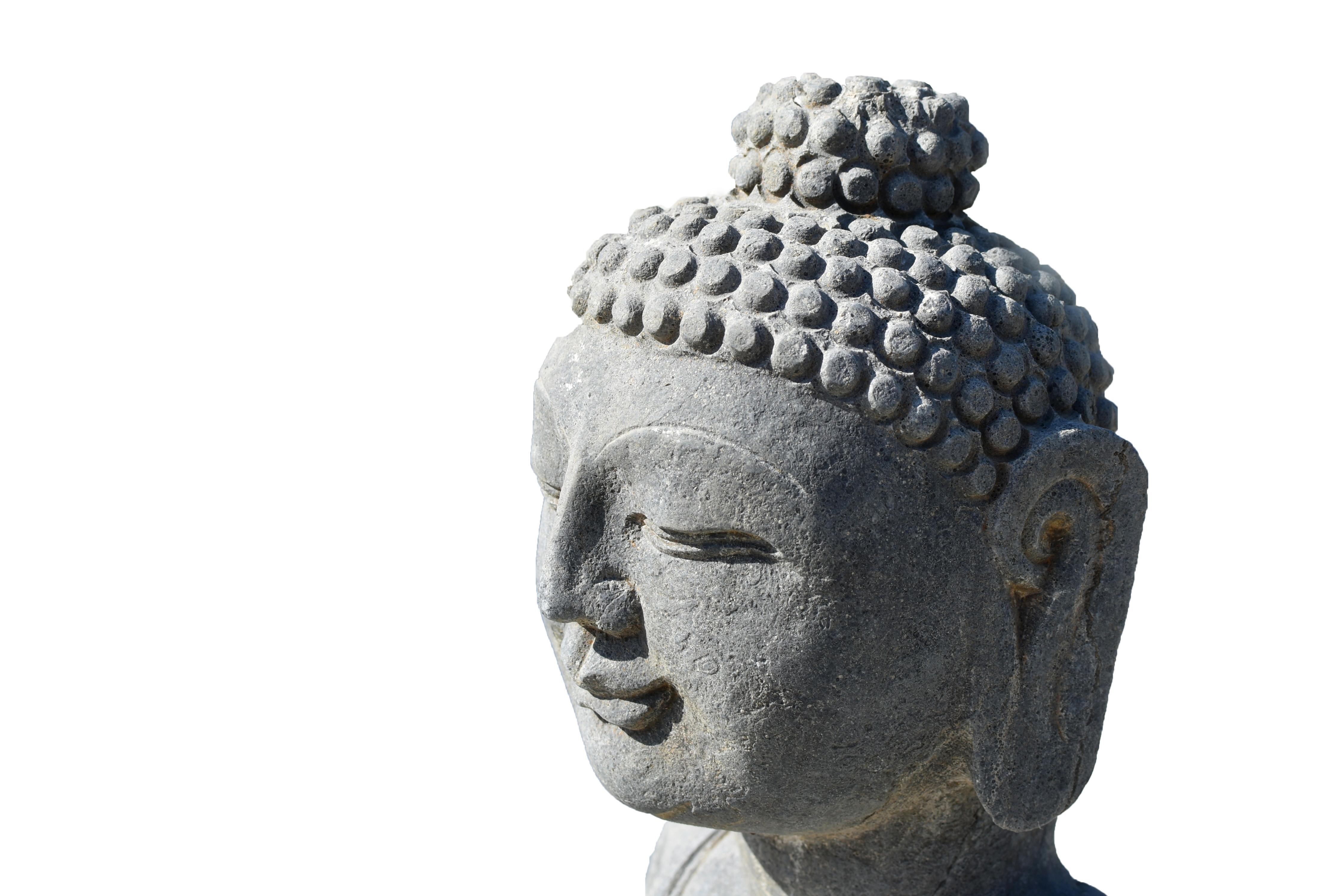 Pierre Statue de Bouddha Amitabha en pierre en vente