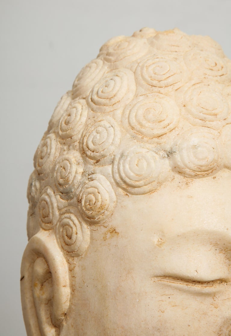 Stone Buddha Bust In Good Condition In New York, NY
