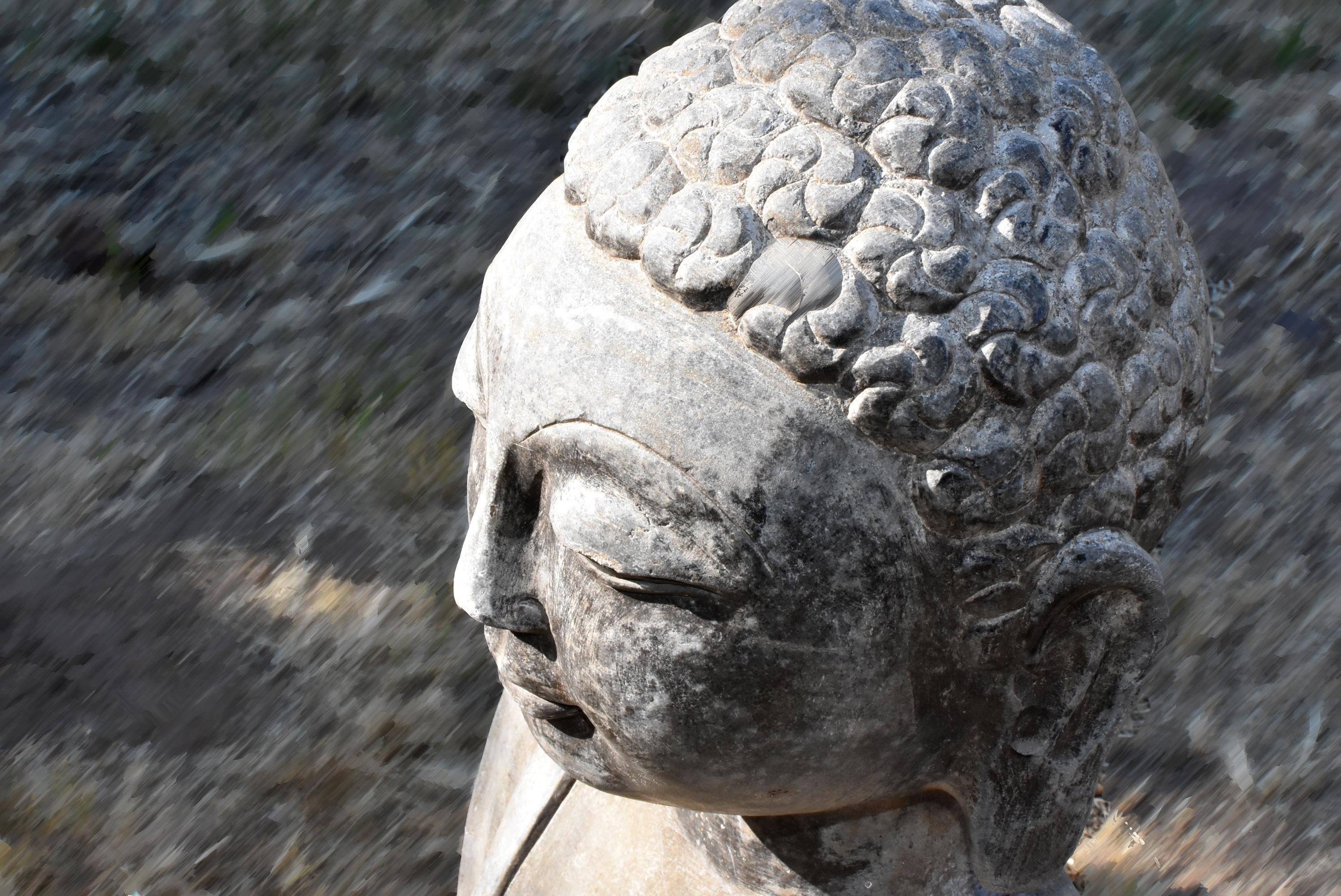 Large Solid Stone Buddha Bust For Sale 2