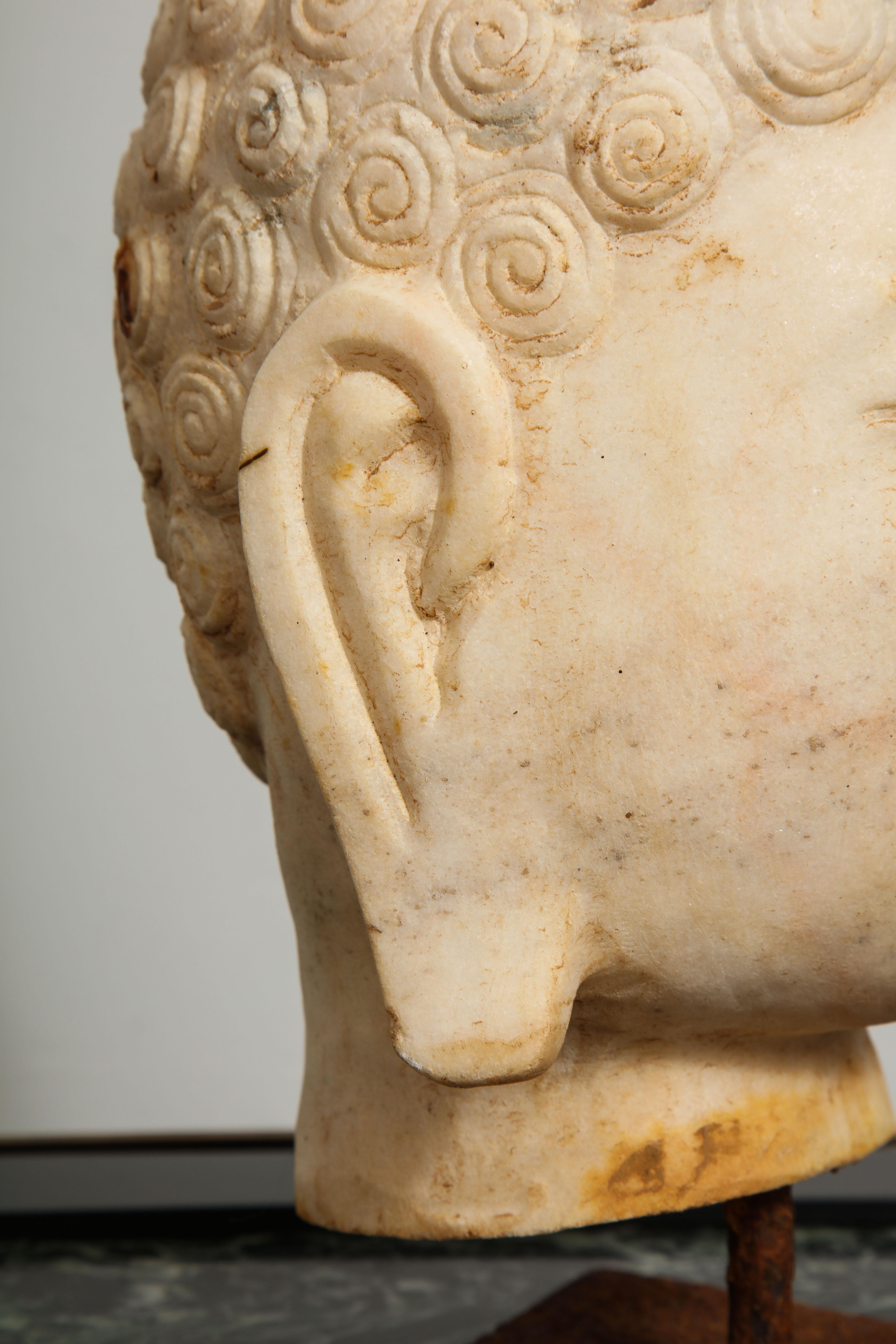 20th Century Stone Buddha Bust