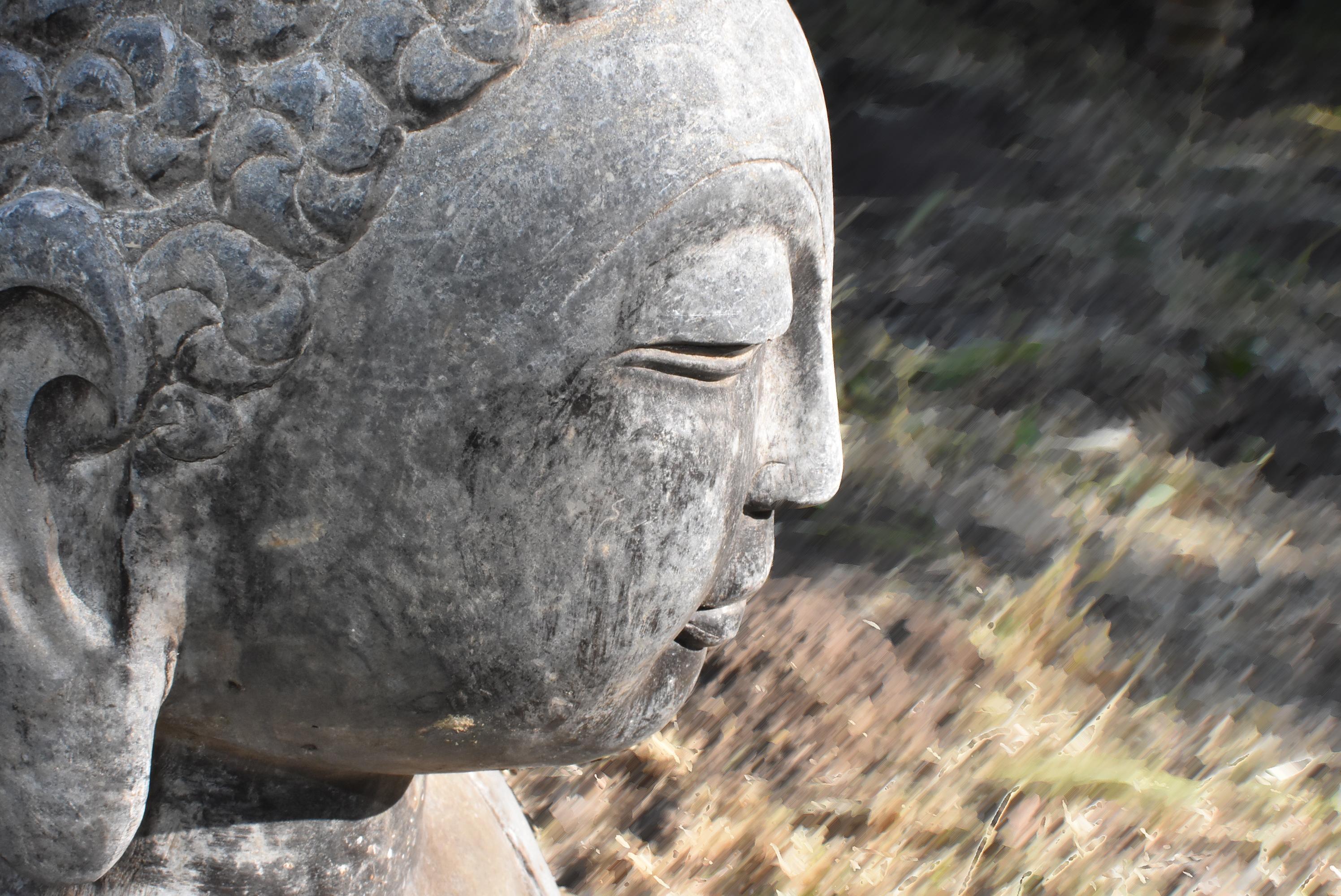 Large Solid Stone Buddha Bust For Sale 5