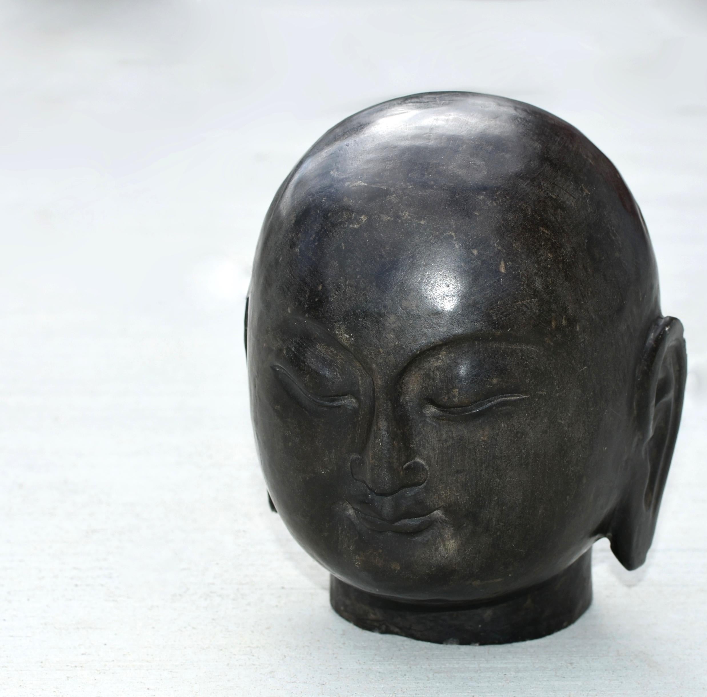 20th Century Stone Buddha Head 17 lb