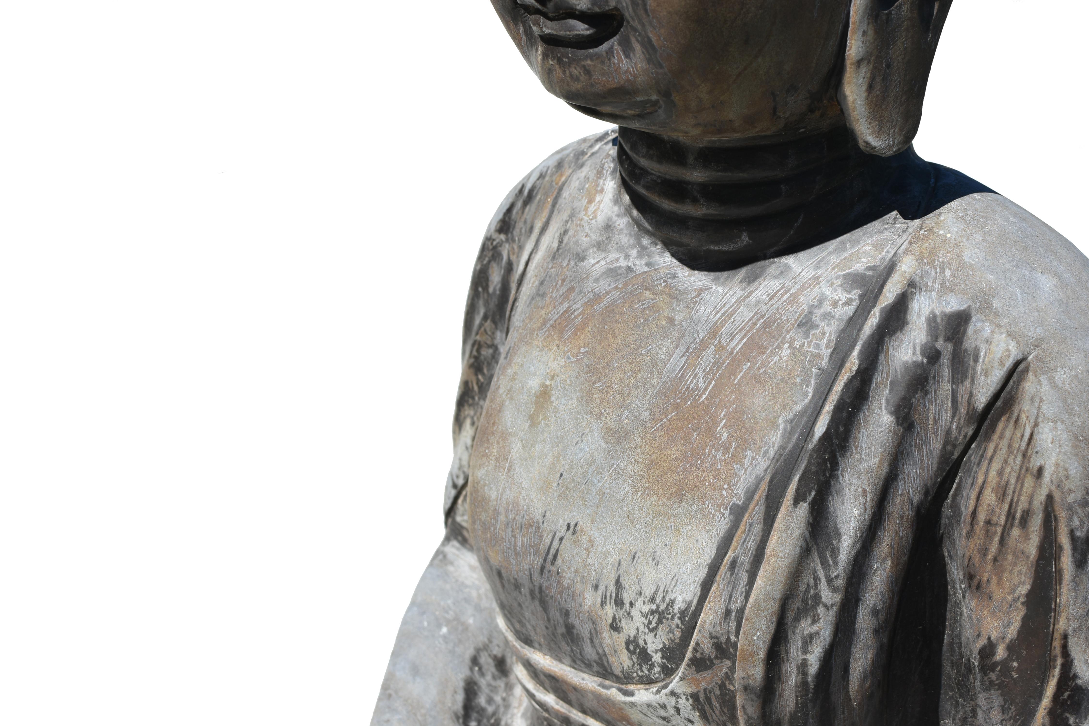 Stone Buddha Large Solid Sitting Statue 4