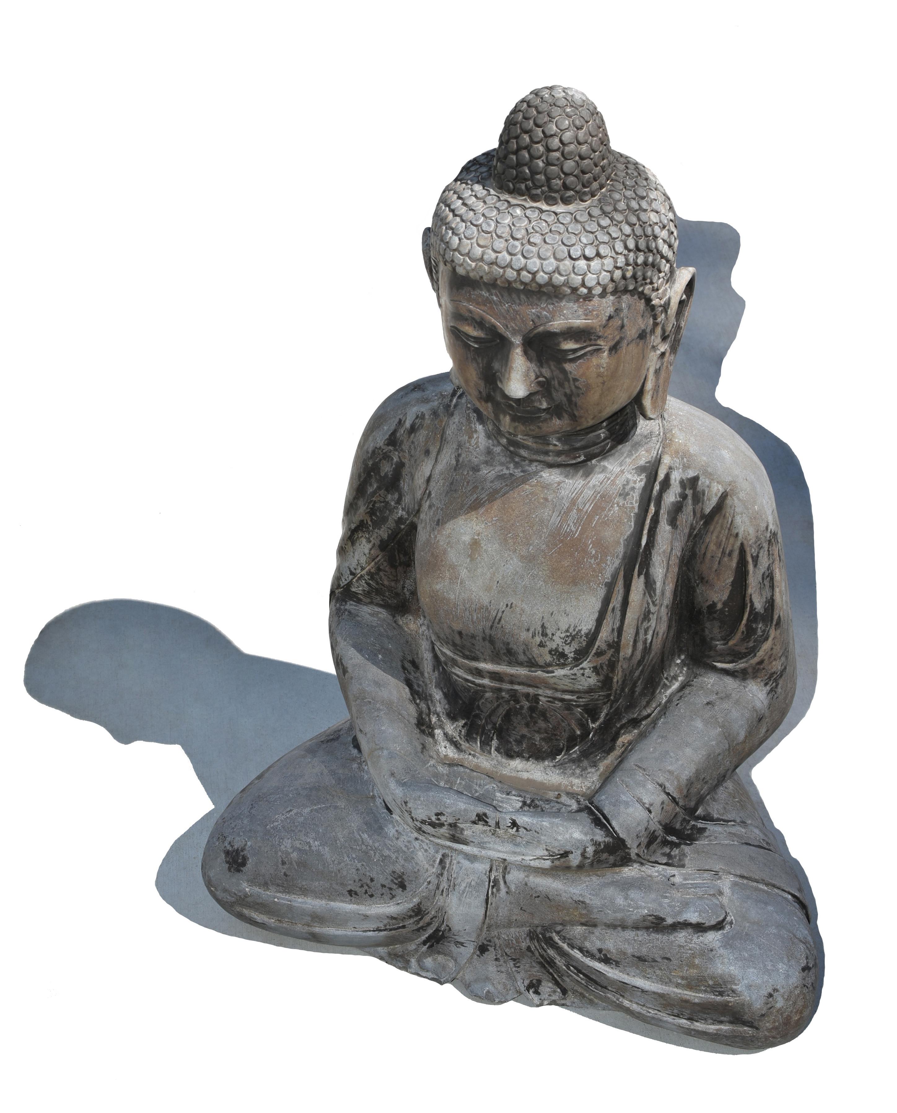 Stone Buddha Large Solid Sitting Statue 2