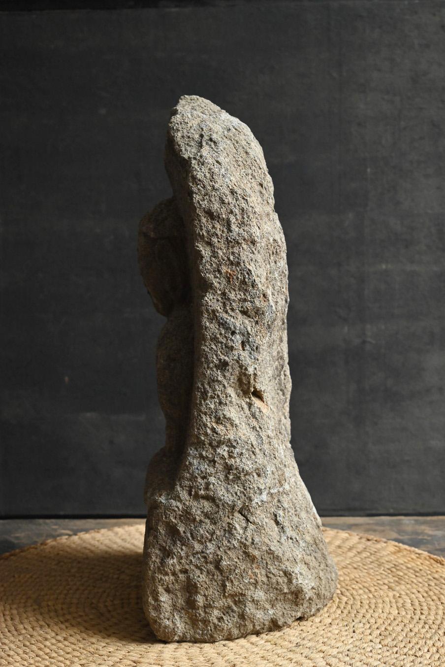 Buddha di pietra del periodo Edo in Giappone/1700-1850/ statua seduta di Tathagata in vendita 5