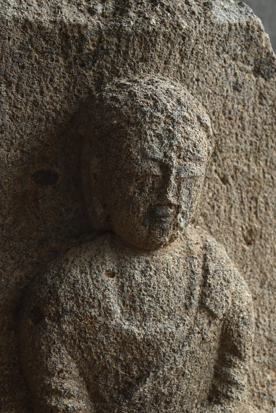 Buddha di pietra del periodo Edo in Giappone/1700-1850/ statua seduta di Tathagata In condizioni buone in vendita a Sammu-shi, Chiba