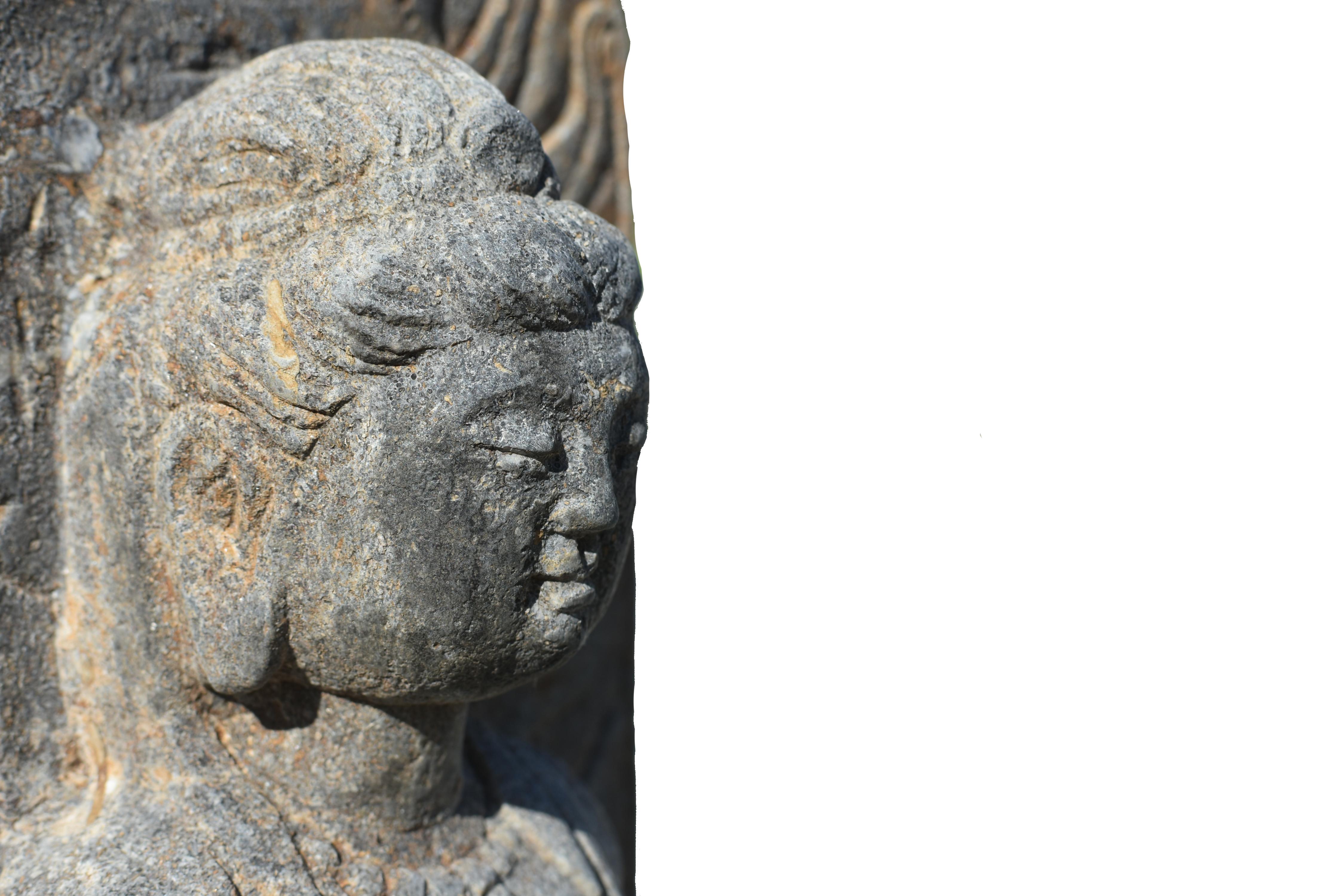 Stone Buddha Universal Virtue Samantabhadra Pu Xian on Elephant 5