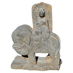 Stone Buddha Universal Virtue Samantabhadra Pu Xian on Elephant 