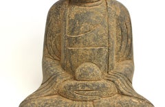 Buddha di pietra con volto sorridente 37 lb