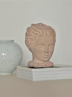 Stone Bust by Helge W. Högbom, Swedish Sculptor, 1950s Craftsmanship