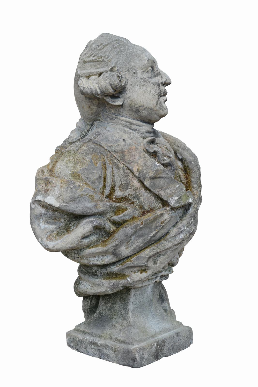 French Stone Bust Depicting Louis XVI, 18th Century For Sale