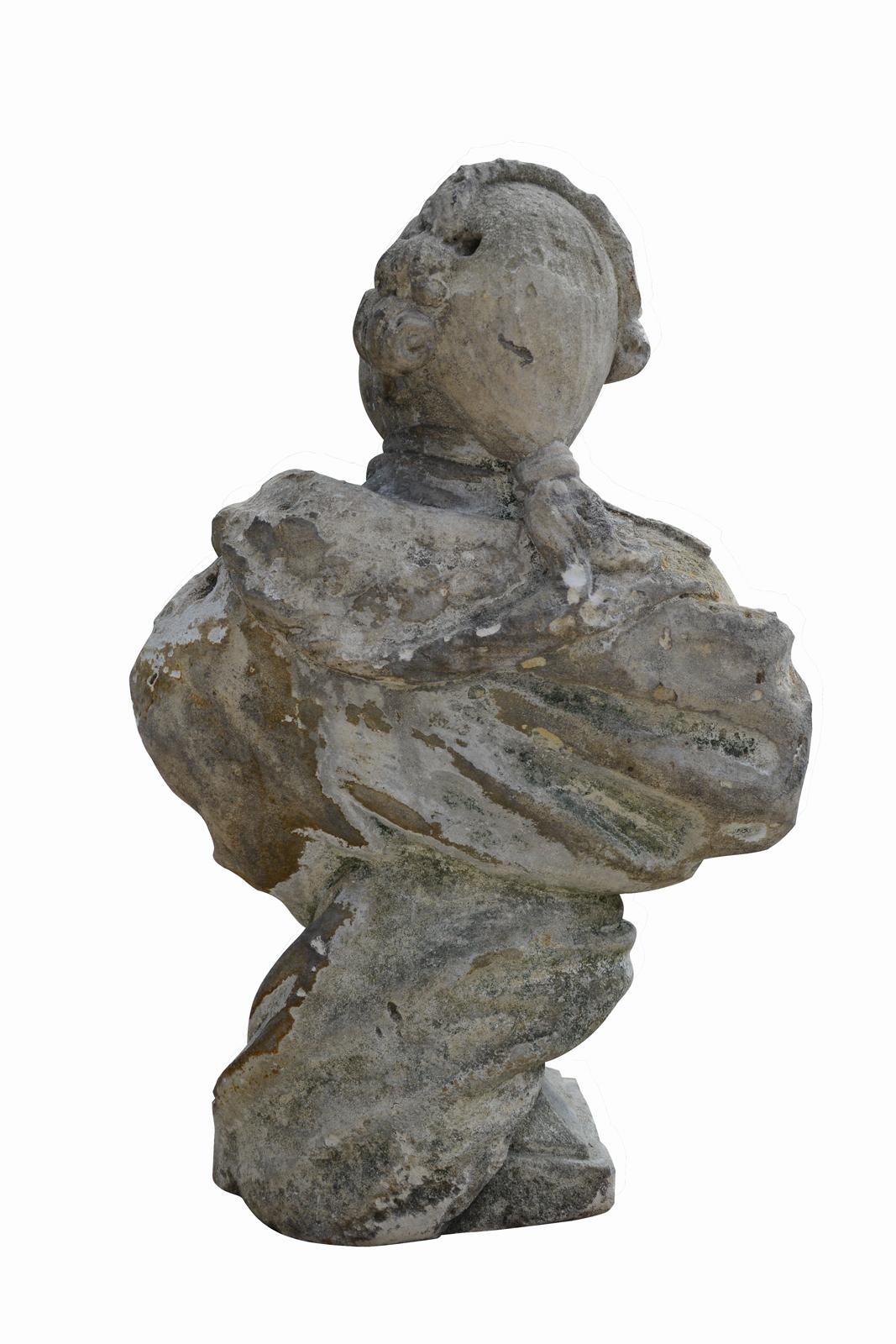19th Century Stone Bust Depicting Louis XVI, 18th Century For Sale