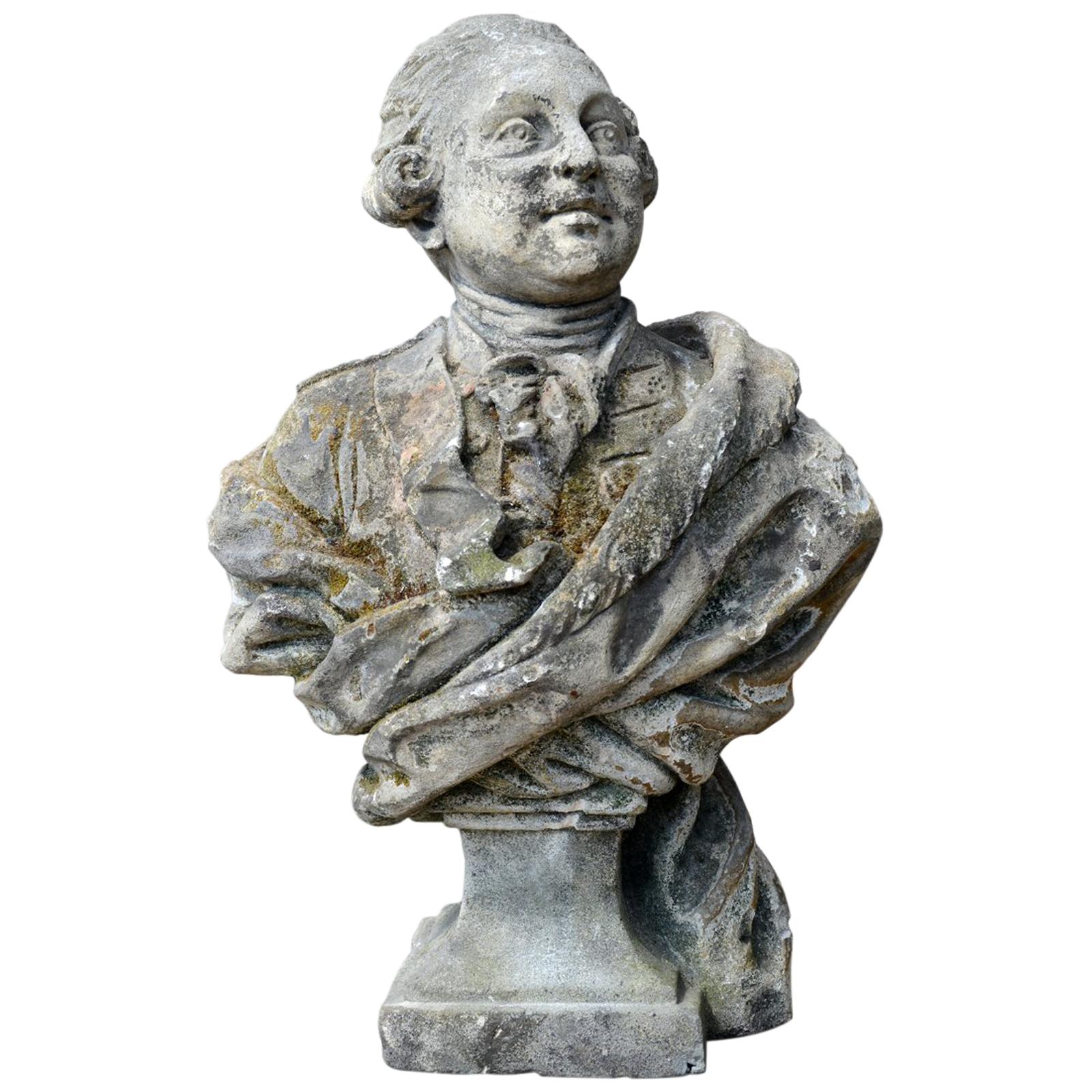 Stone Bust Depicting Louis XVI, 18th Century For Sale