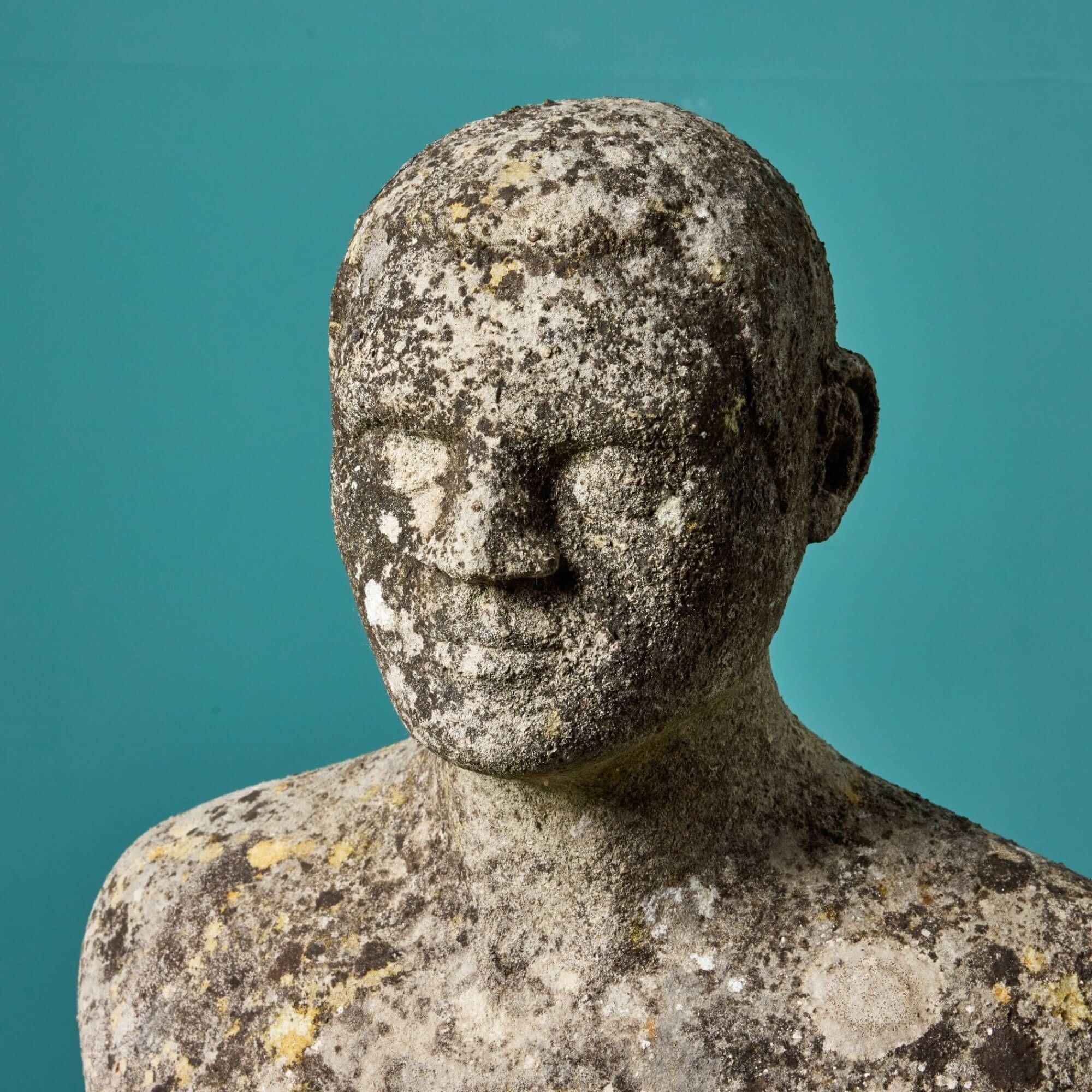 Mid-Century Modern Stone Bust Sculpture by a Student of Sir Hugh Casson For Sale
