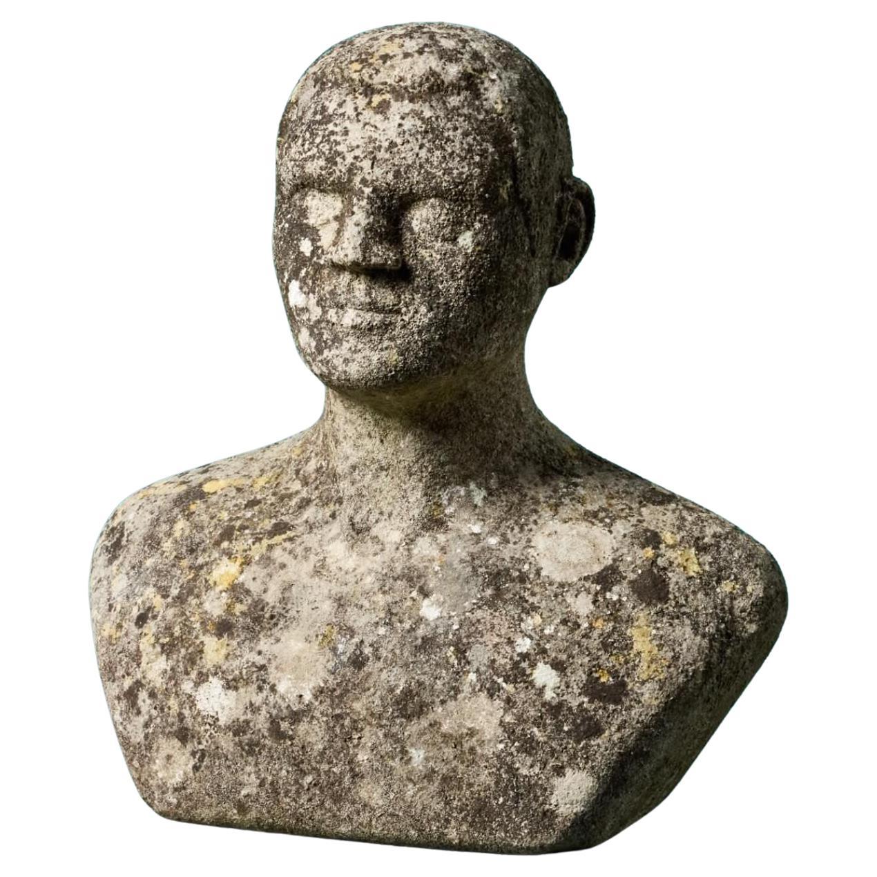 Stone Bust Sculpture by a Student of Sir Hugh Casson For Sale