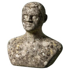 Retro Stone Bust Sculpture by a Student of Sir Hugh Casson