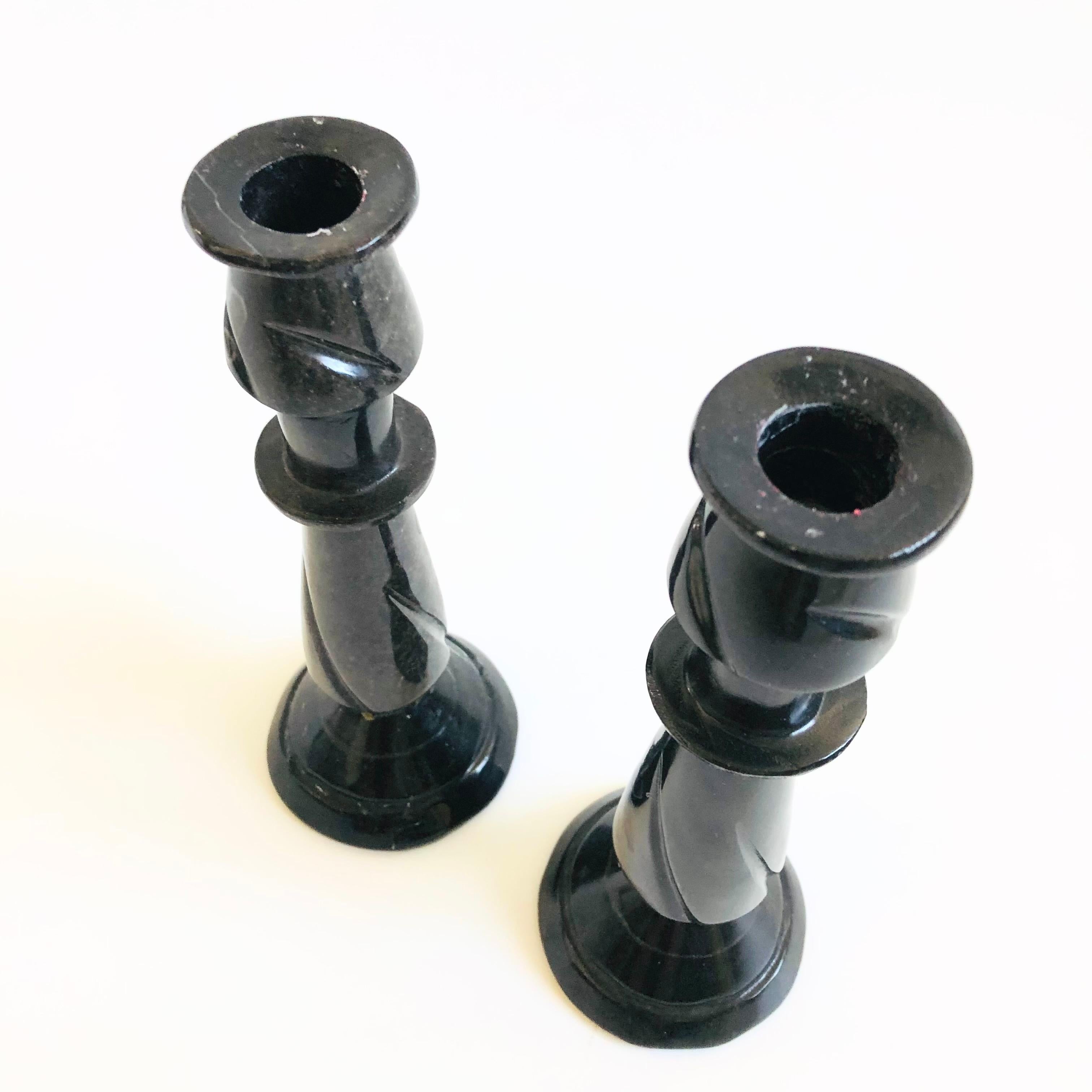 Stone Candle Holders - Set of 2 2