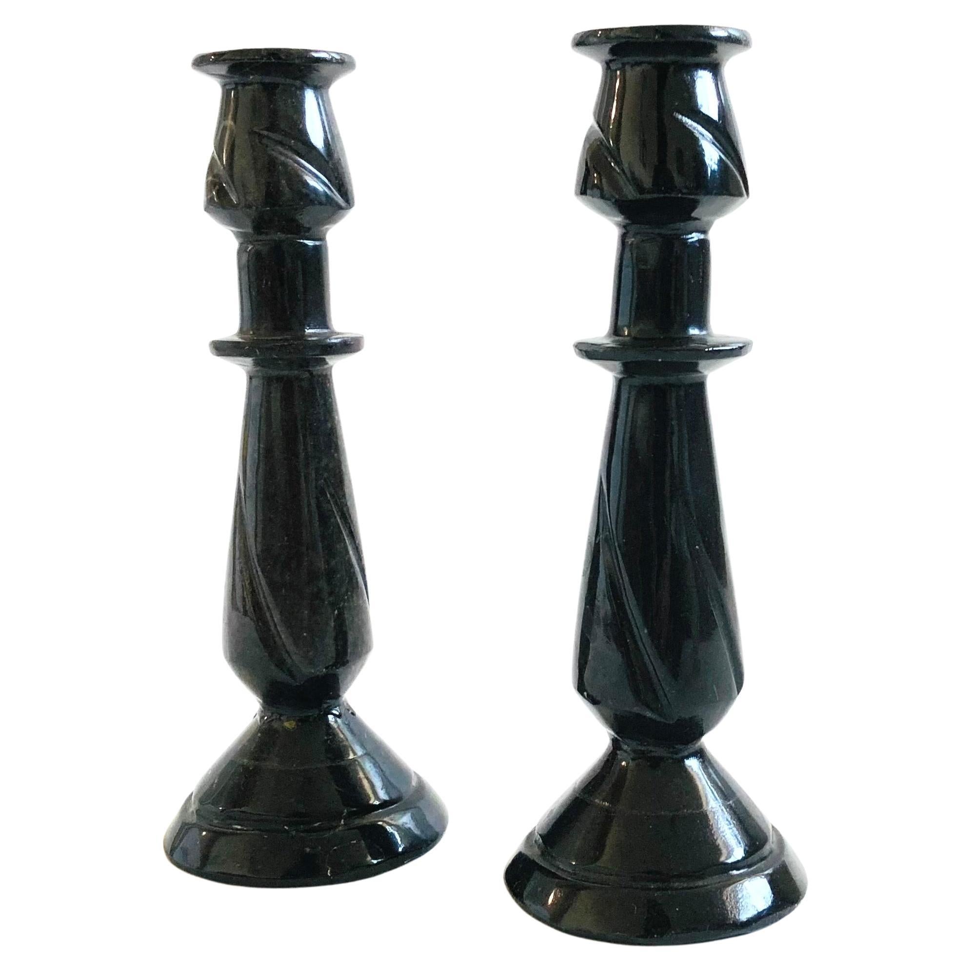 Bougeoirs en pierre - Lot de 2