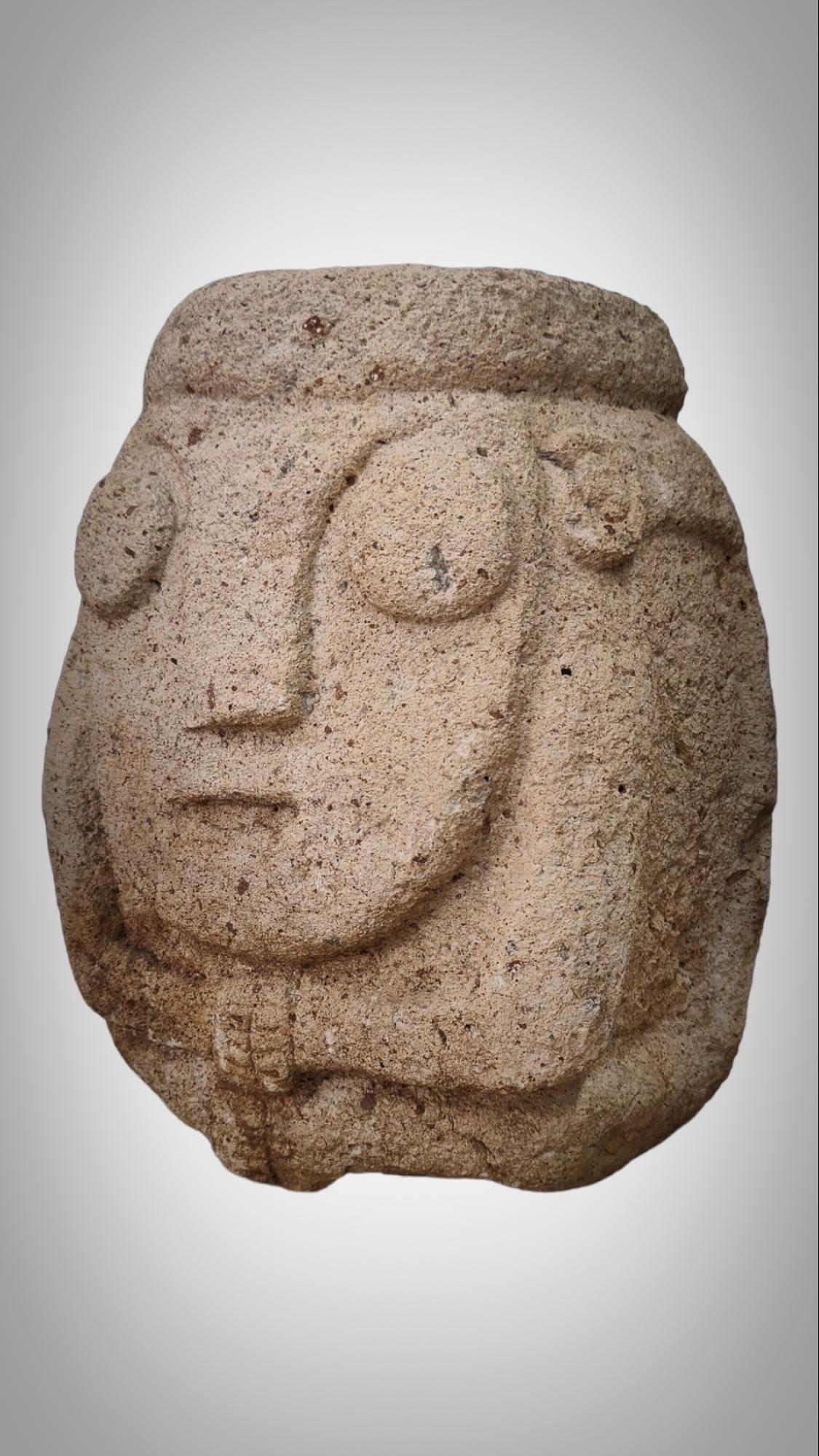18th Century and Earlier Stone Carved Anthropomorphic Sculpture From The Recuay Culture Peru 400bc-400ac For Sale
