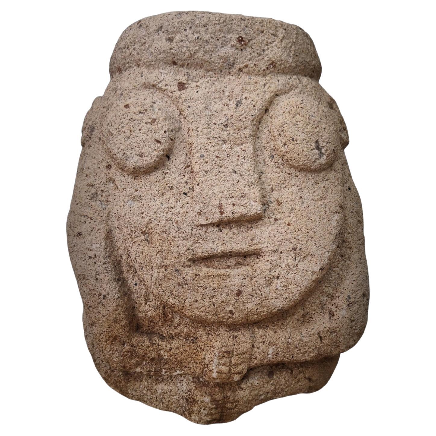 Stone Carved Anthropomorphic Sculpture From The Recuay Culture Peru 400bc-400ac