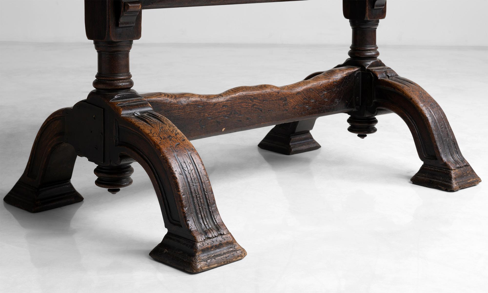Stone & Carved Wood Side Table, France circa 1870 1