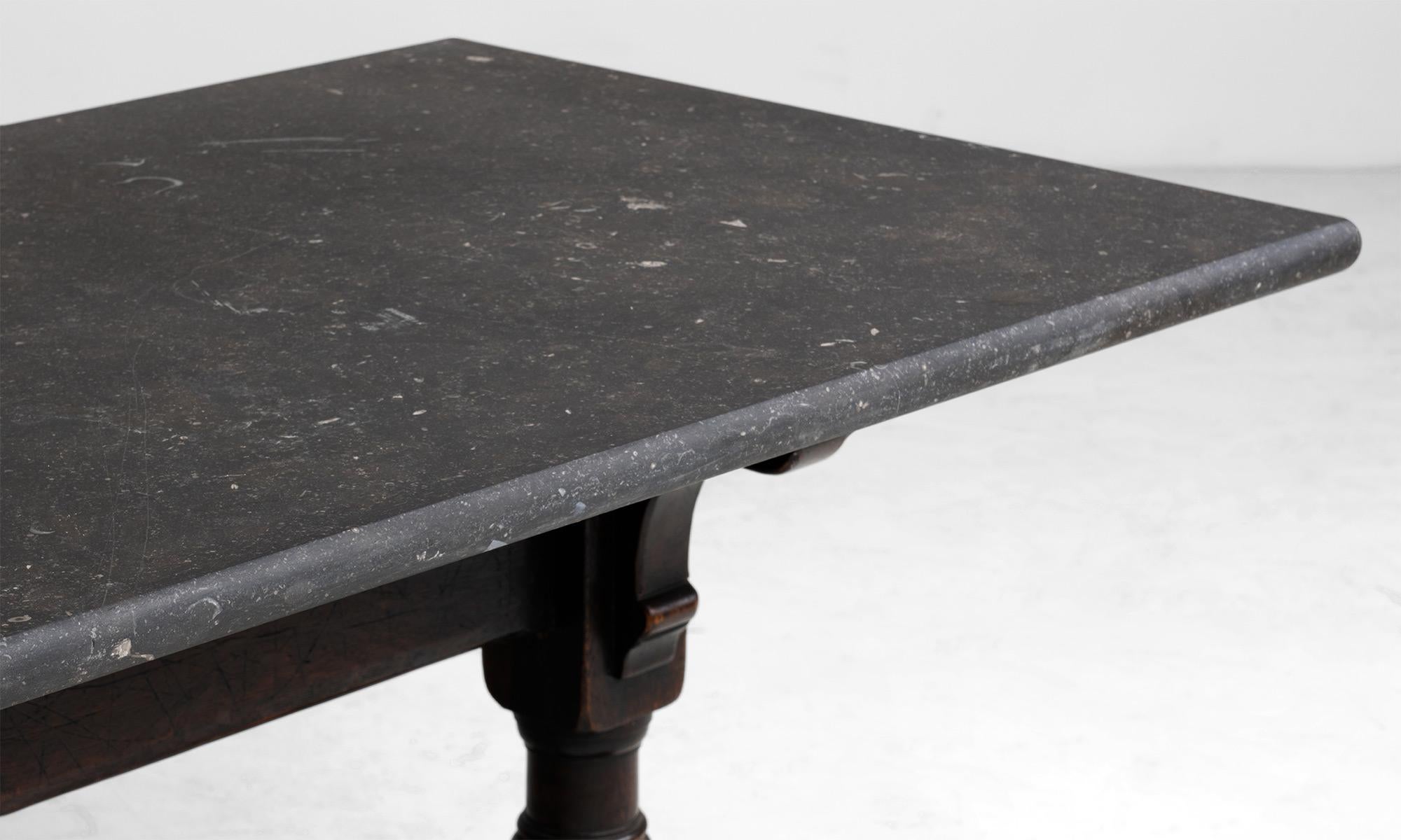 Stone & Carved Wood Side Table, France circa 1870 2