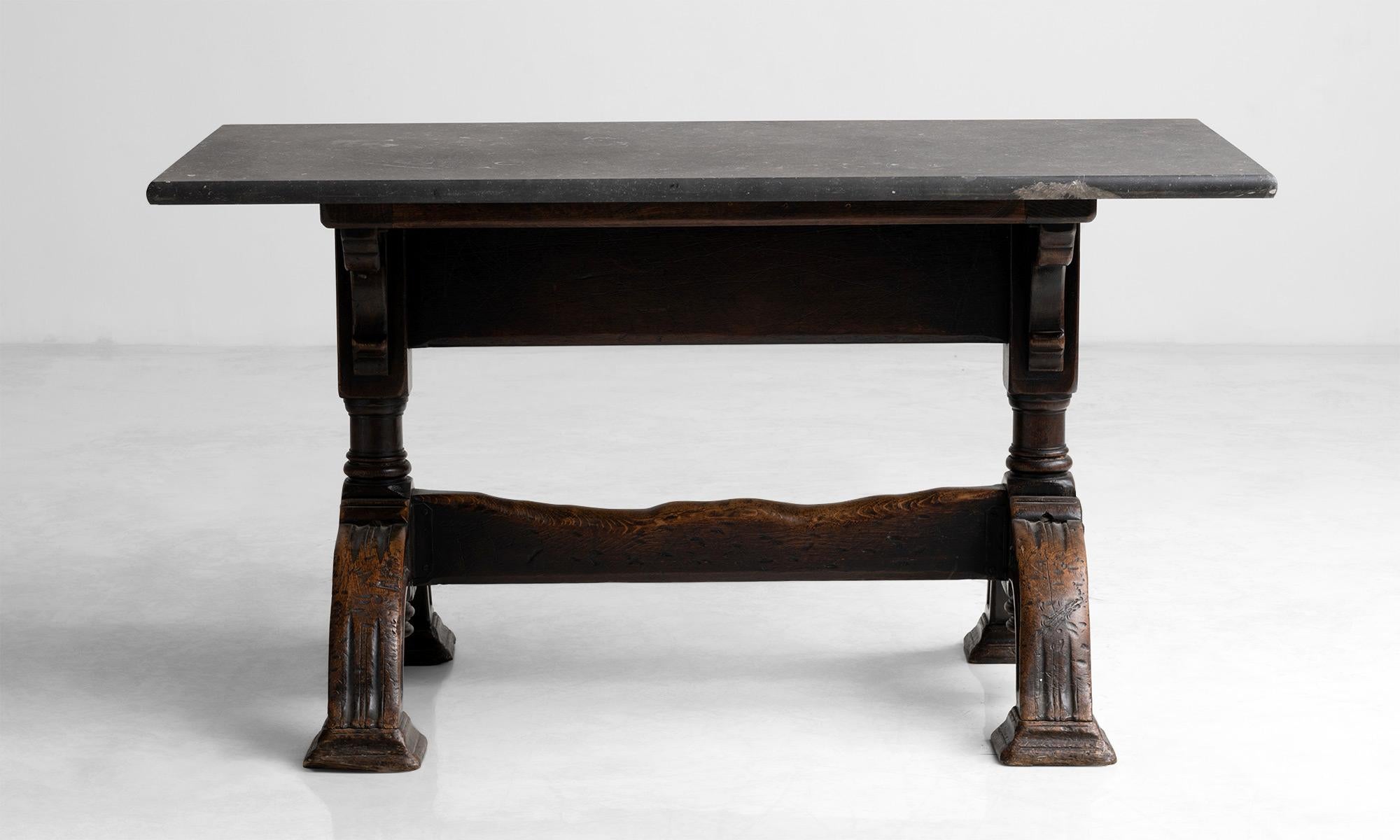Stone & Carved Wood Side Table, France circa 1870 4