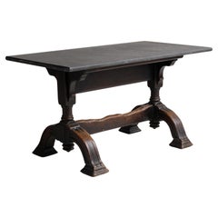 Antique Stone & Carved Wood Side Table, France circa 1870