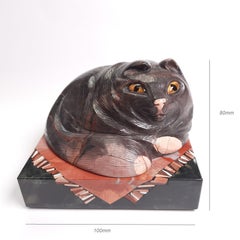 Stone Carving Art Cat Miniature