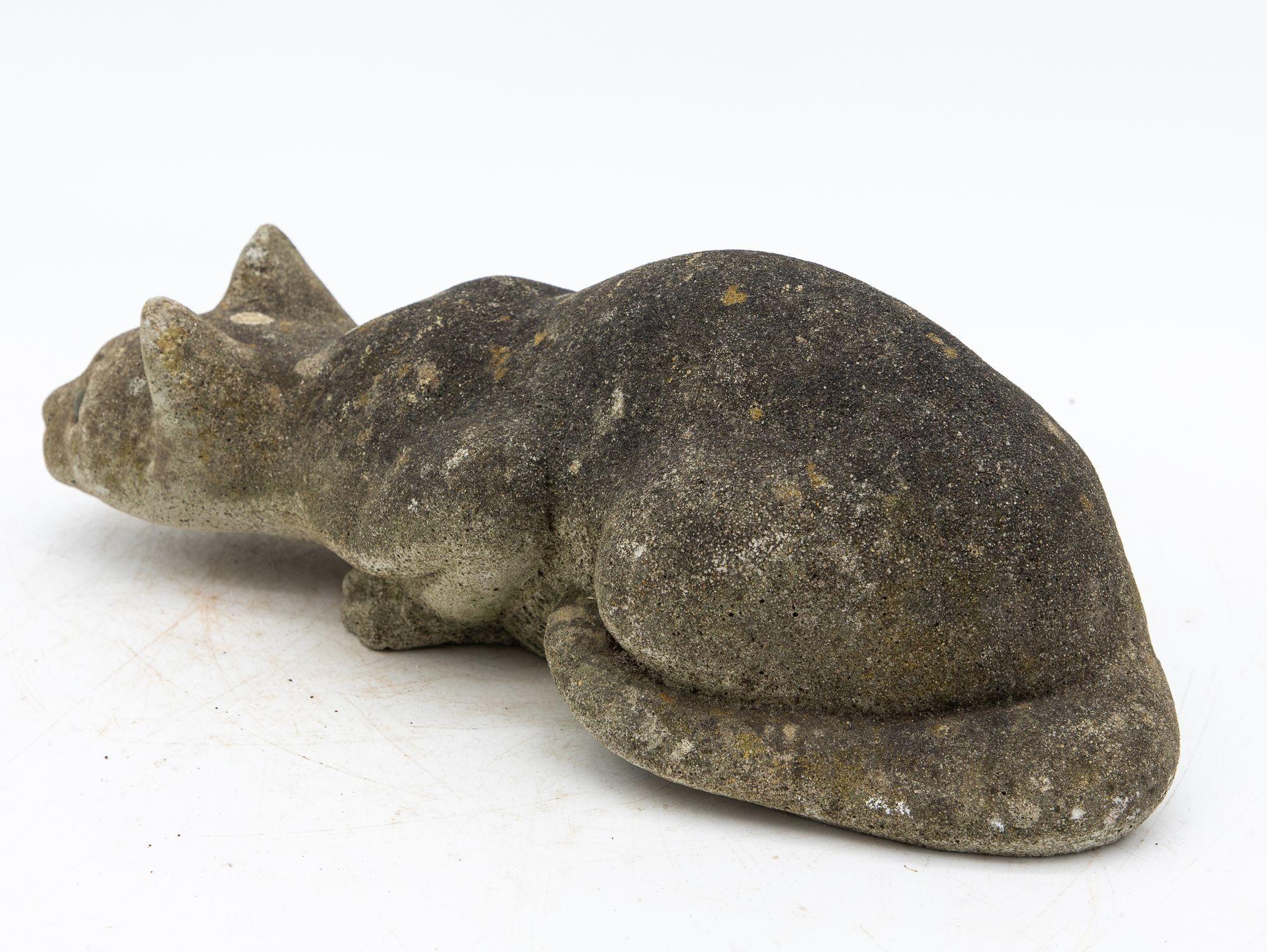 Mid-20th Century Stone Cat Garden Ornament, 20th Century French