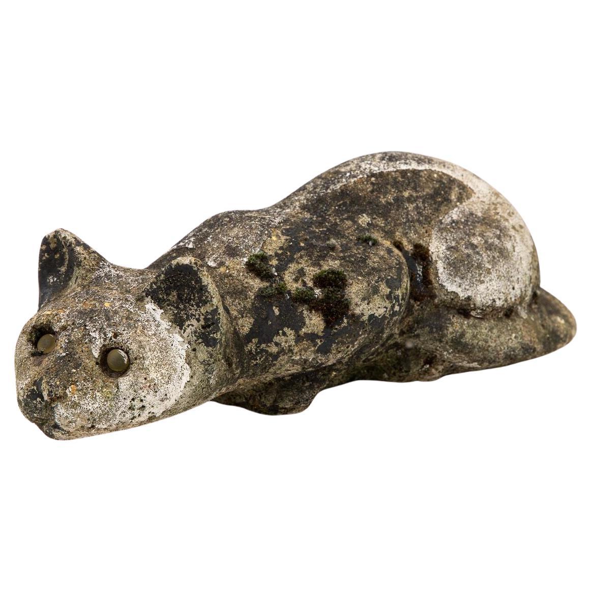 Stone Cat Garden Ornament, 20th Century French For Sale