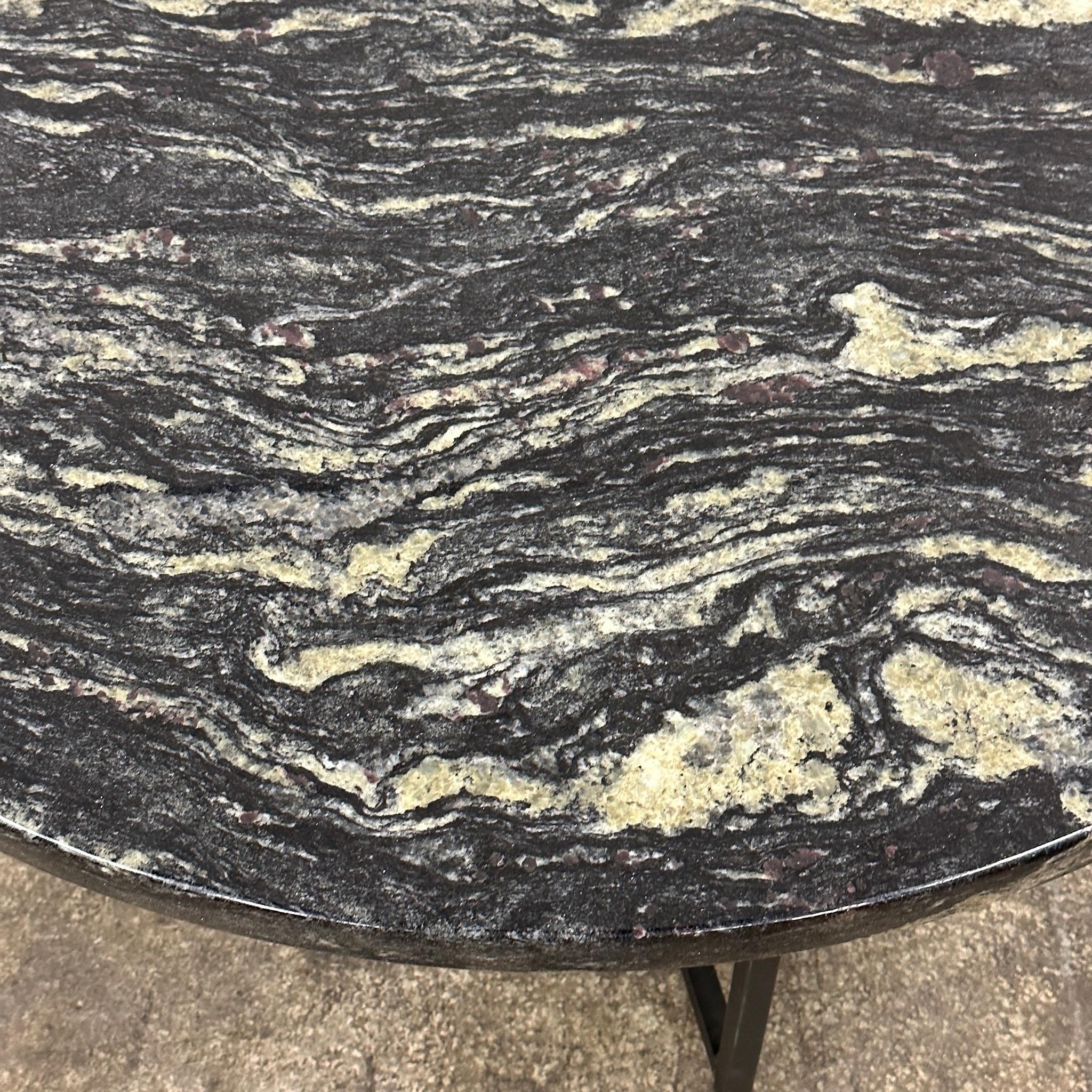 Stone Circular Coffee Table In Good Condition For Sale In Chicago, IL