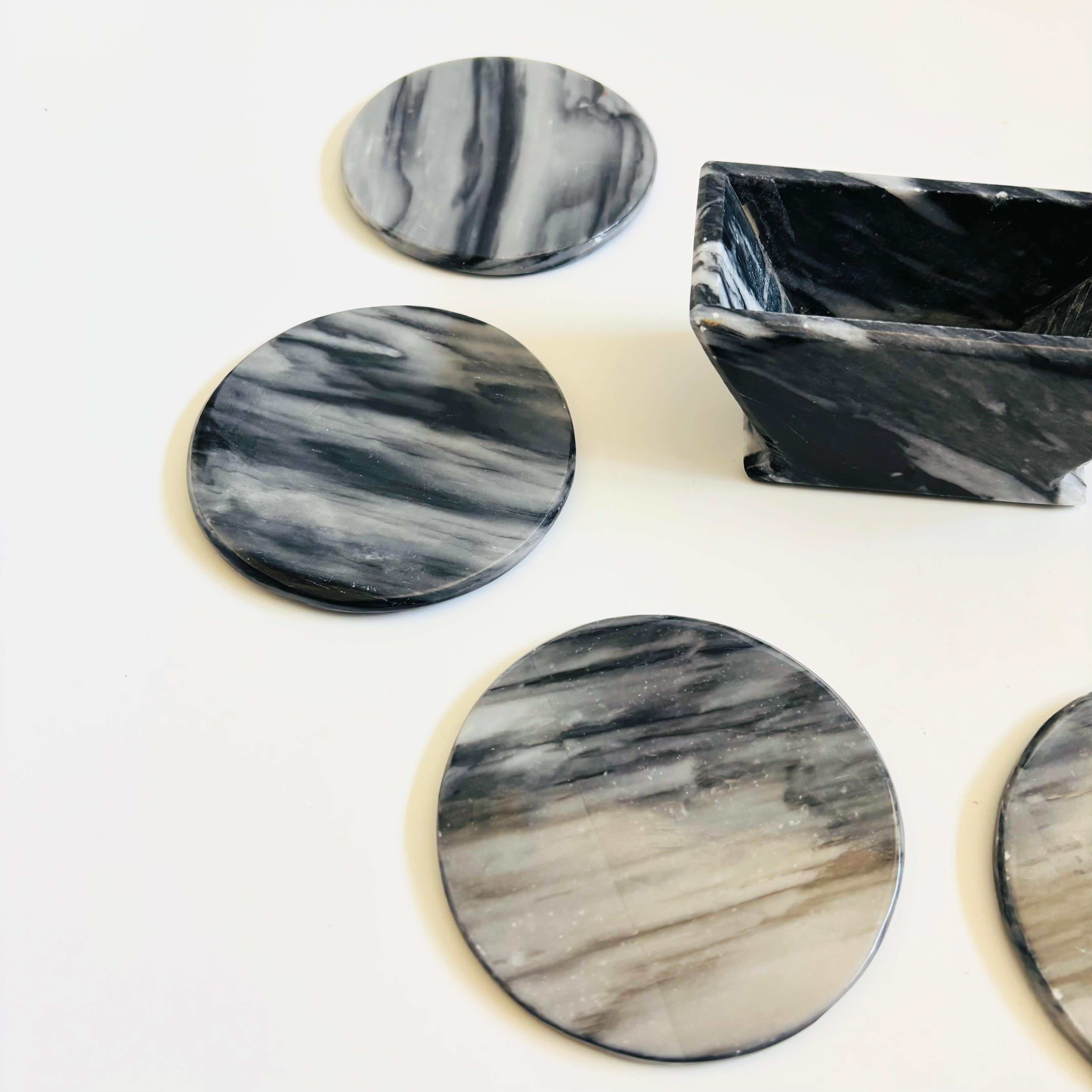 Stone Coaster Set - Set of 6 Coasters in Holder im Angebot 2