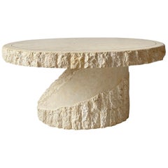 Vintage Stone Coffee Table Style of Maitland Smith