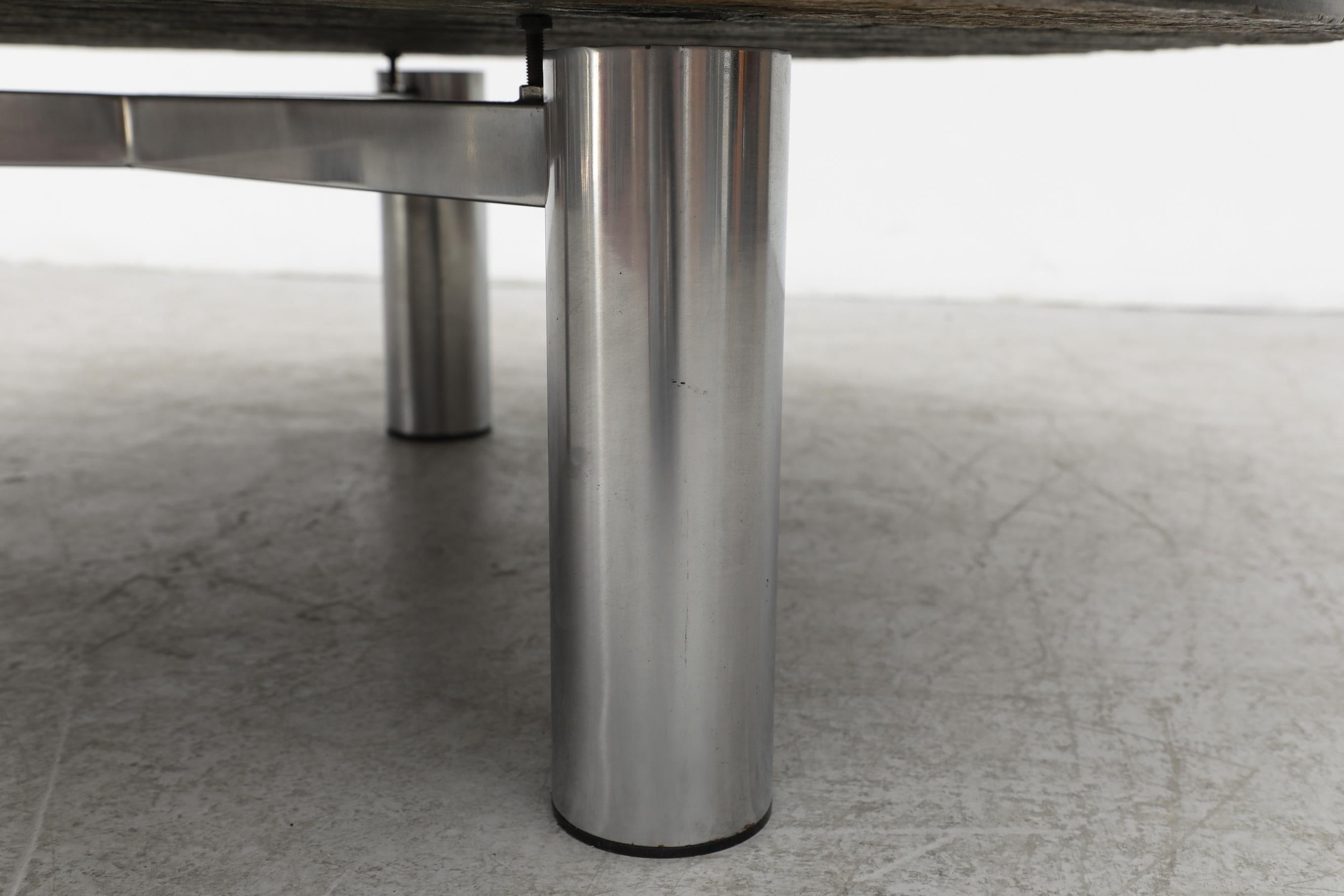 Stone Coffee Table with Tubular Steel Base 2