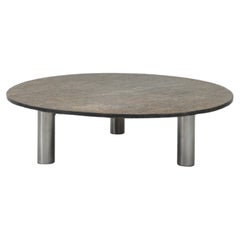 Stone Coffee Table with Tubular Steel Base