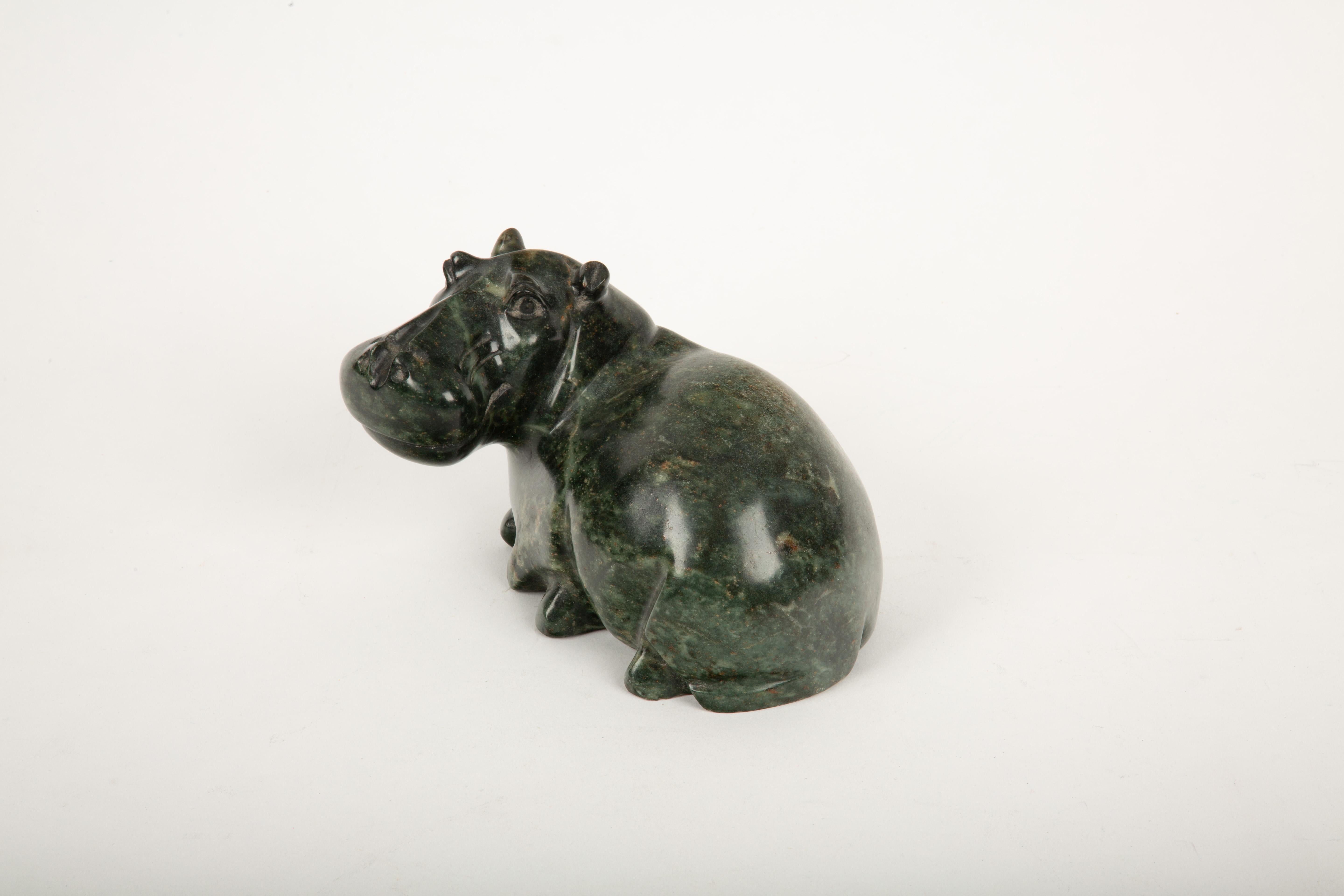 Mozambican Stone Cold Hippo: A Carved Wonder from Mozambique