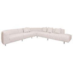 Stone Colored Curved Sectional Sofa, Bensen