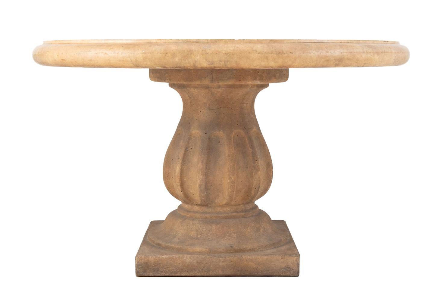 Stone Composite Circular Garden Table In Good Condition For Sale In Astoria, NY