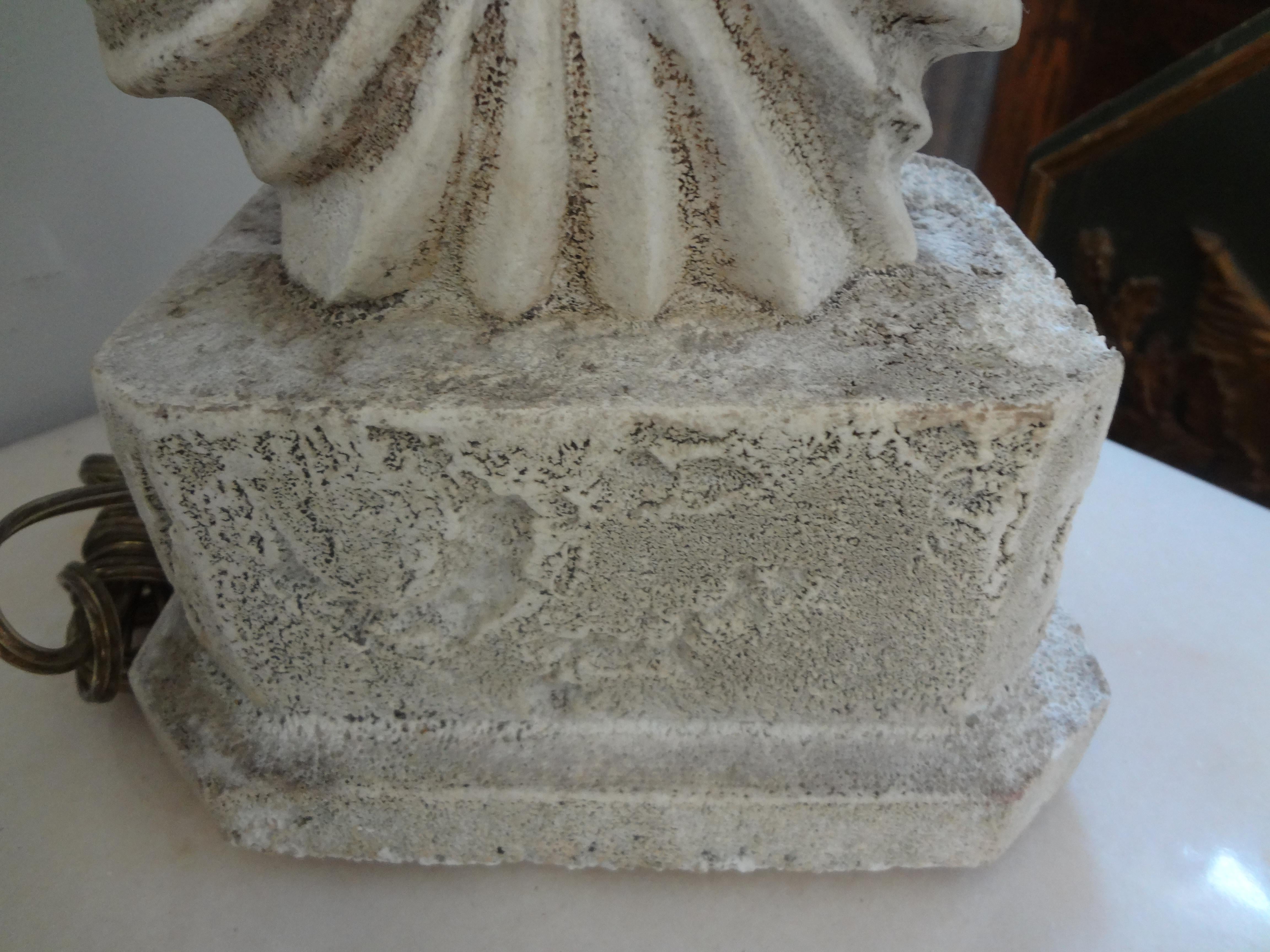 Stone Nautilus Shell Lamp Encrusted with Amethyst Rock Crystals In Good Condition For Sale In Houston, TX