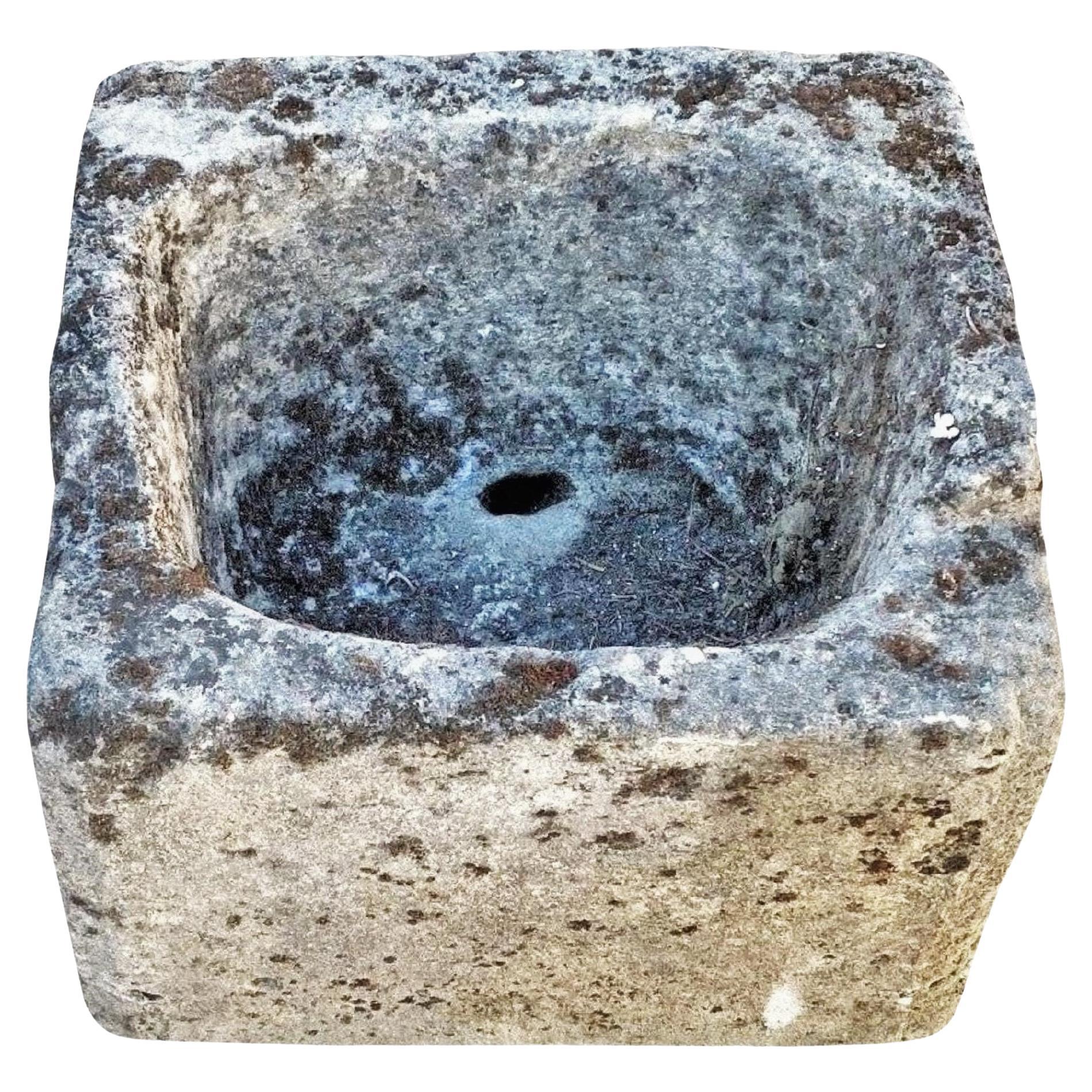 Stone Container Sink Hand Carved Trough Basin Planter Antique Farm Jardinière LA