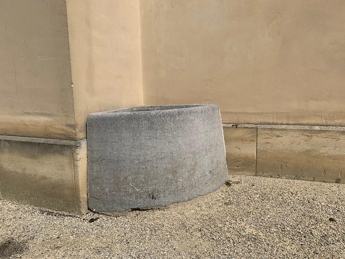 A 19th century Belgium bluestone corner planter.