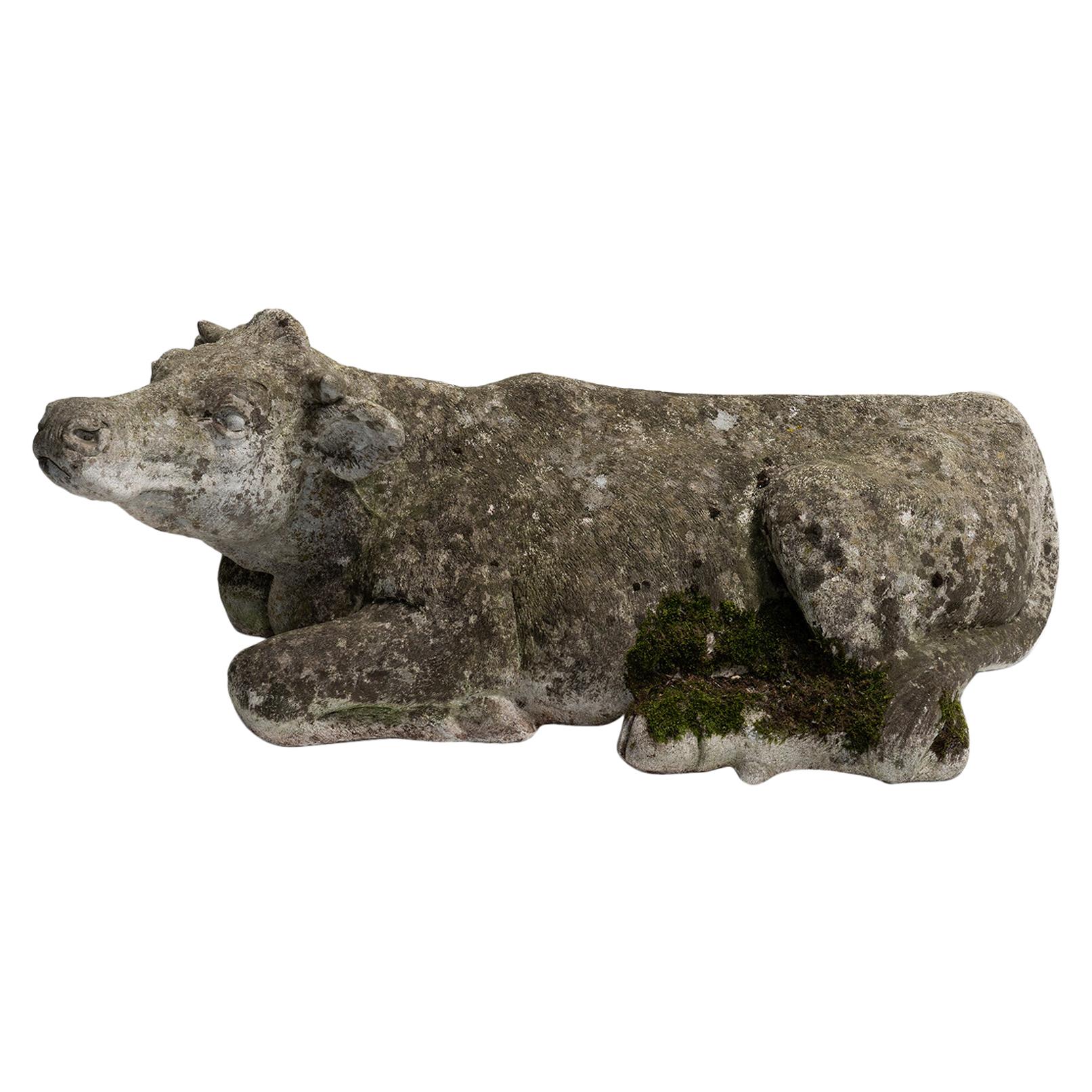 Stone Cow Sculpture