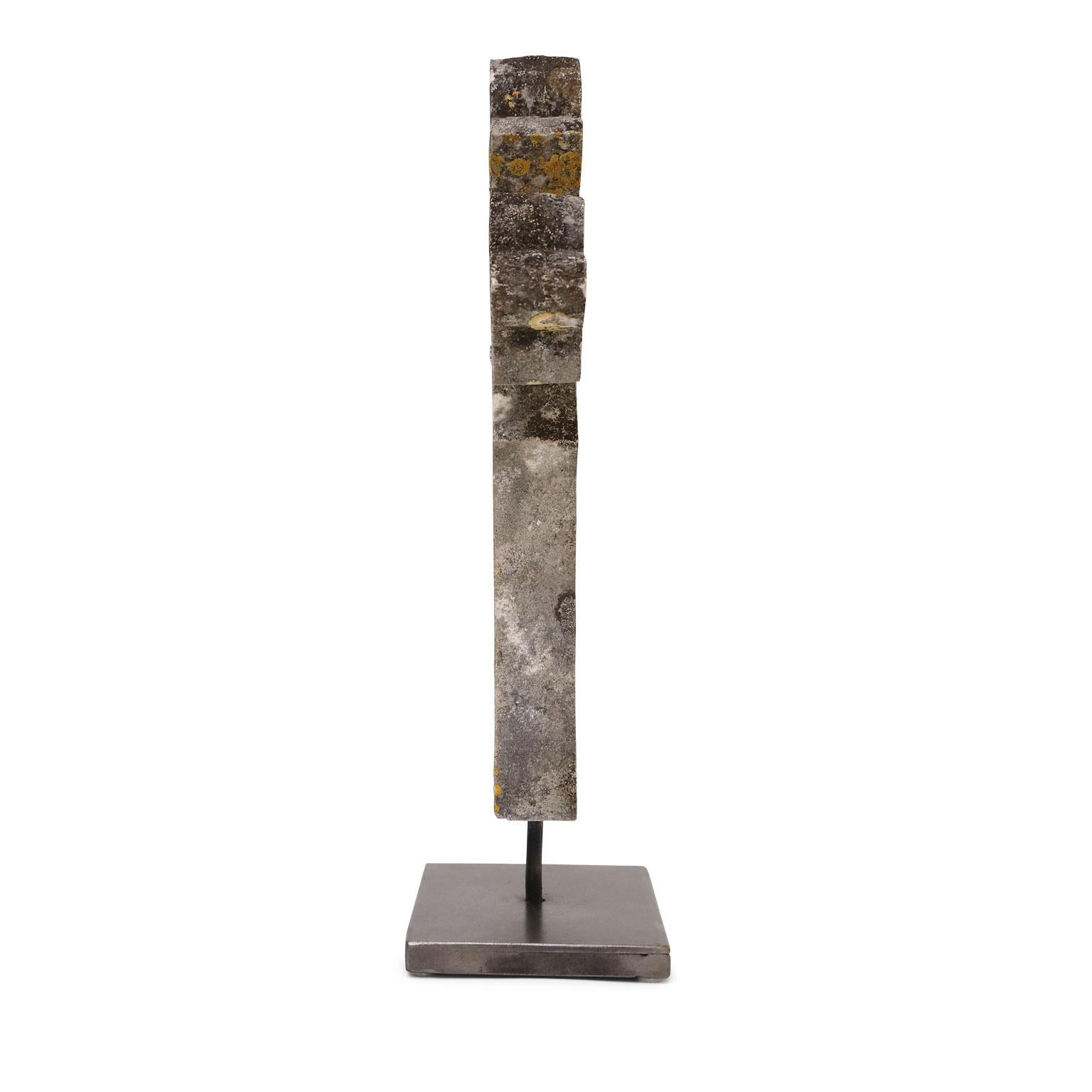 Stone Cross Mounted on Steel Stand 1